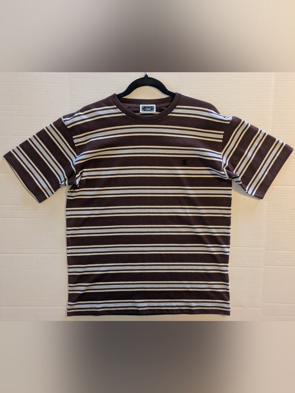 Kith Men's Brown & Cream Striped Men’s T-Shirt- XS (NWOT)